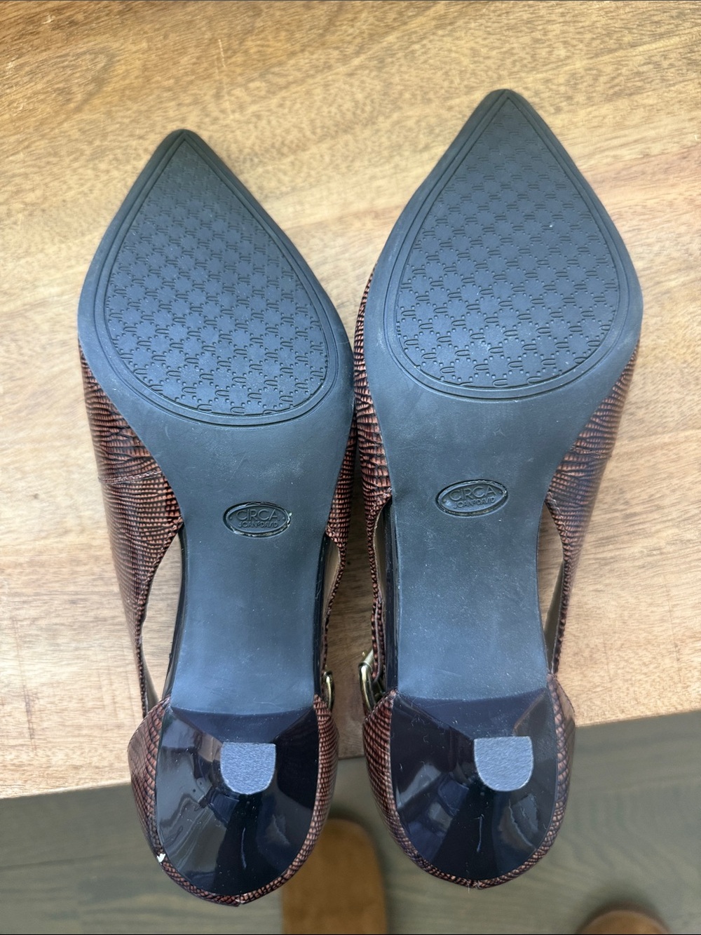 Joan & David Pointed Toe Brown Women's Heels - Picture 4 of 11